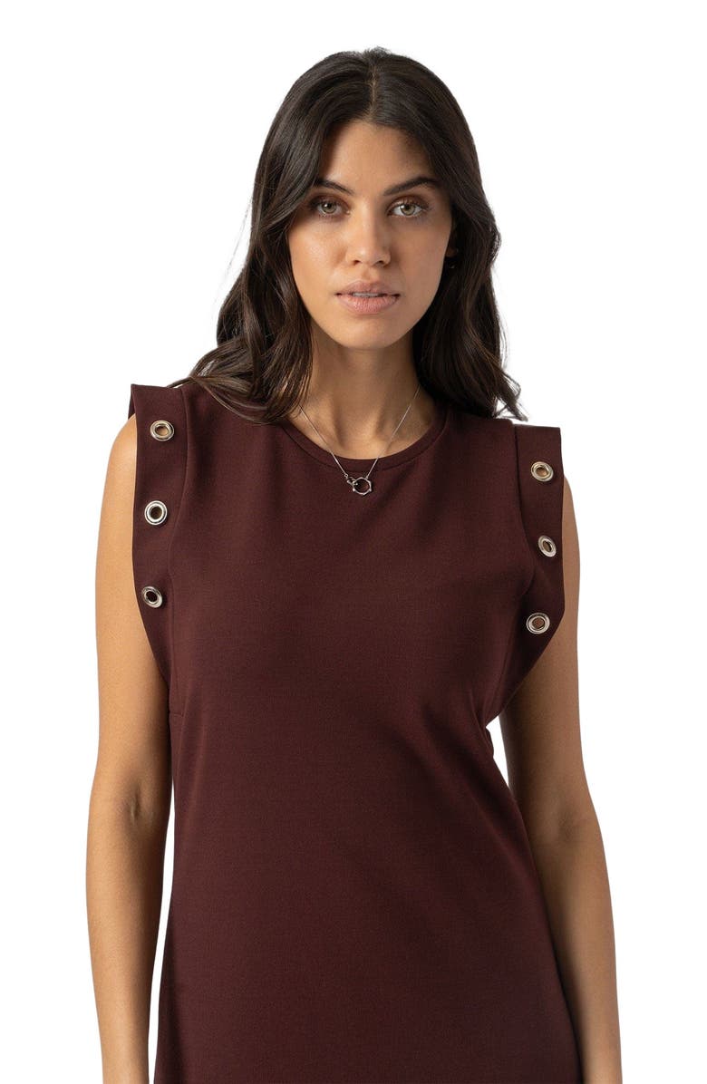 Saint + Sofia Rowan Dress, Alternate, color, Maroon
