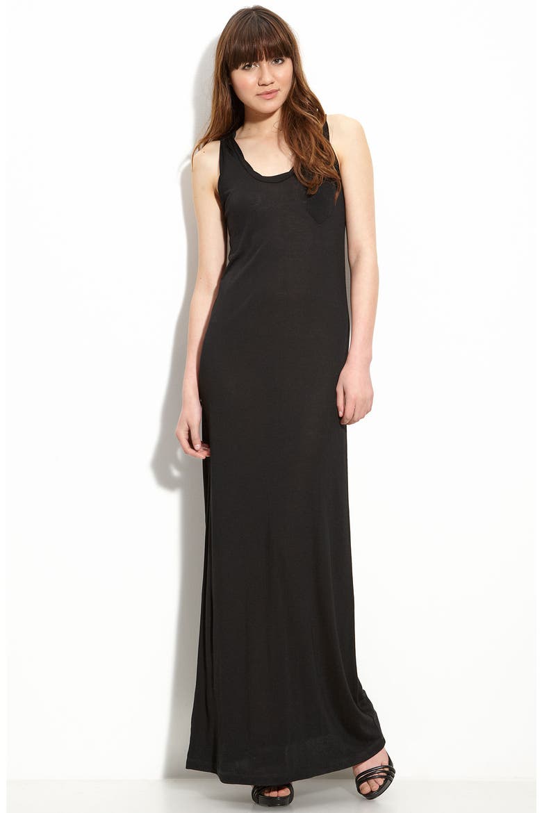 Racerback Knit Maxi Dress, Main, color, BLACK