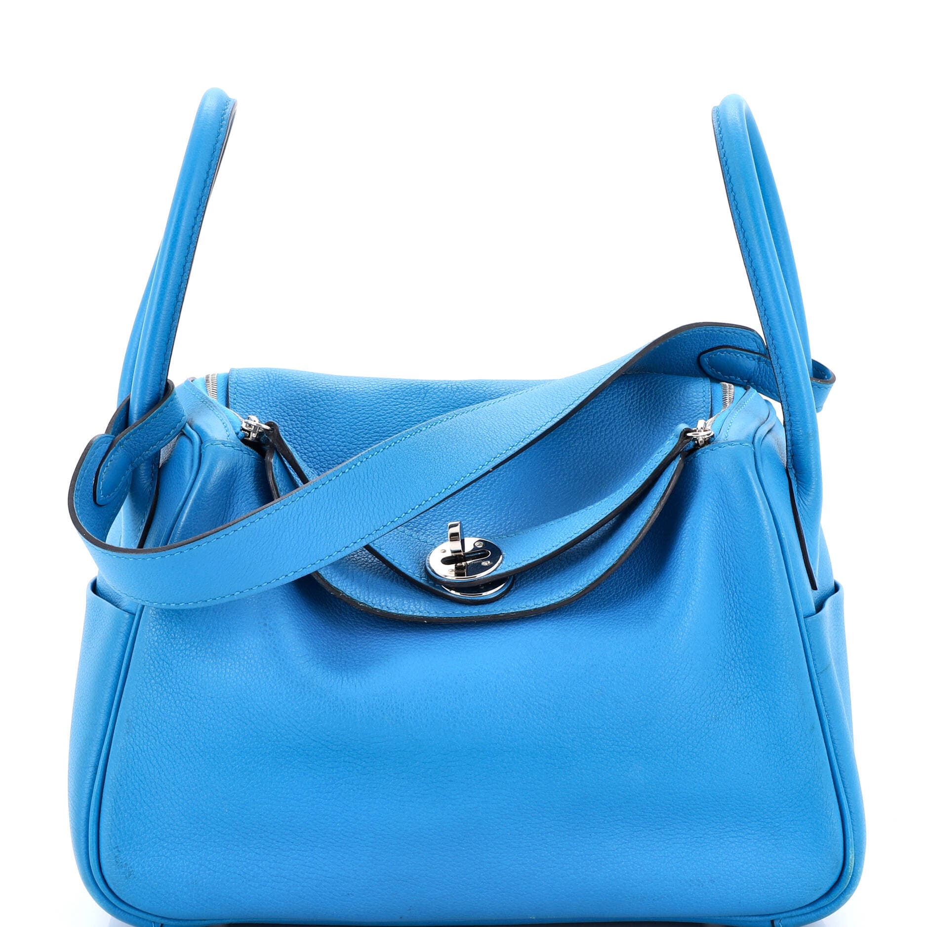 Pre-Owned Hermes Lindy Bag Evercolor 26, Main, color, Bleu Zanzibar