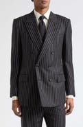 TOM FORD British Sharp Stripe Double Breasted Jacket