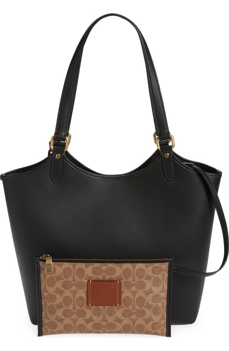 COACH Polished Pebble Leather Day Tote, Alternate, color,