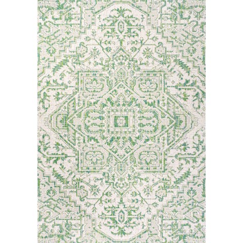 Estrella Bohemian Medallion Textured Weave Indoor/Outdoor Area Rug