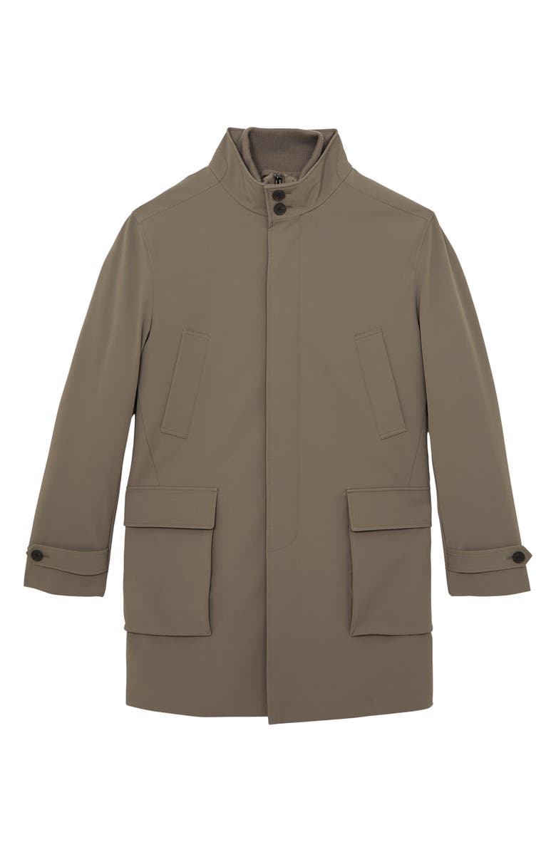 Reiss Player Water Resistant Coat, Alternate, color, Mushroom Brown
