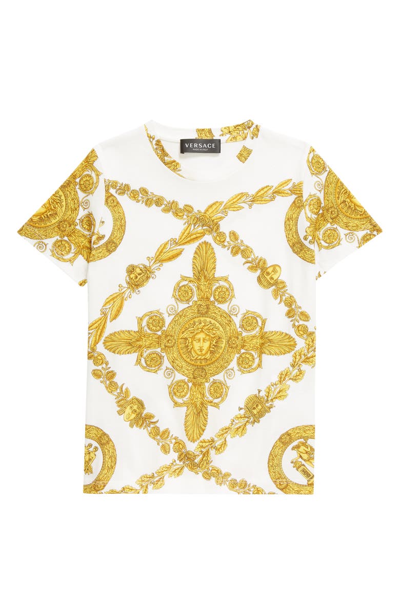 Versace Kids' Baroque Print Cotton Graphic T-Shirt, Main, color, 
