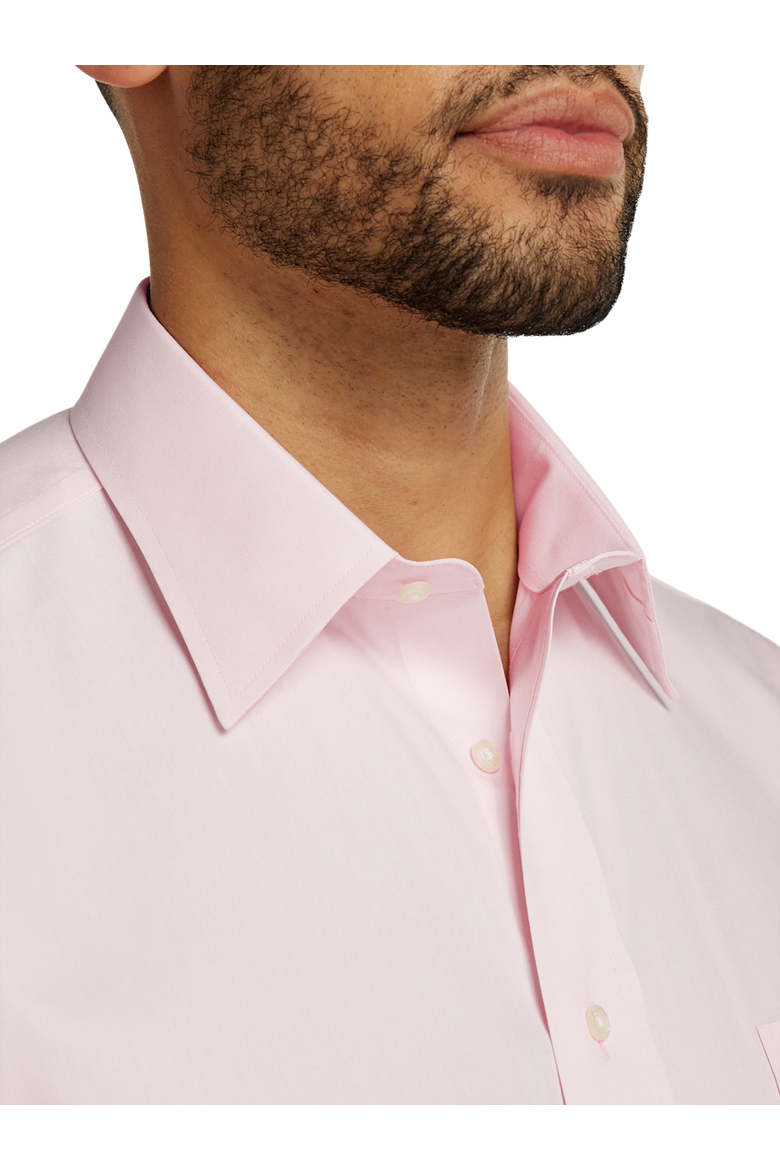 Non-iron Cotton Pinpoint Solid Point Collar Dress Shirt, Alternate, color, Pink