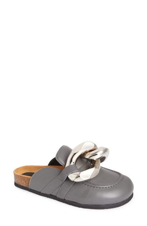 Chain Link Loafer Mule (Women)