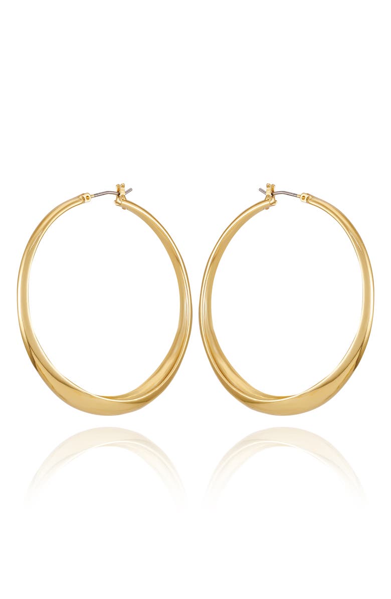 Vince Camuto Twisted Hoop Earrings, Main, color, Gold Tone
