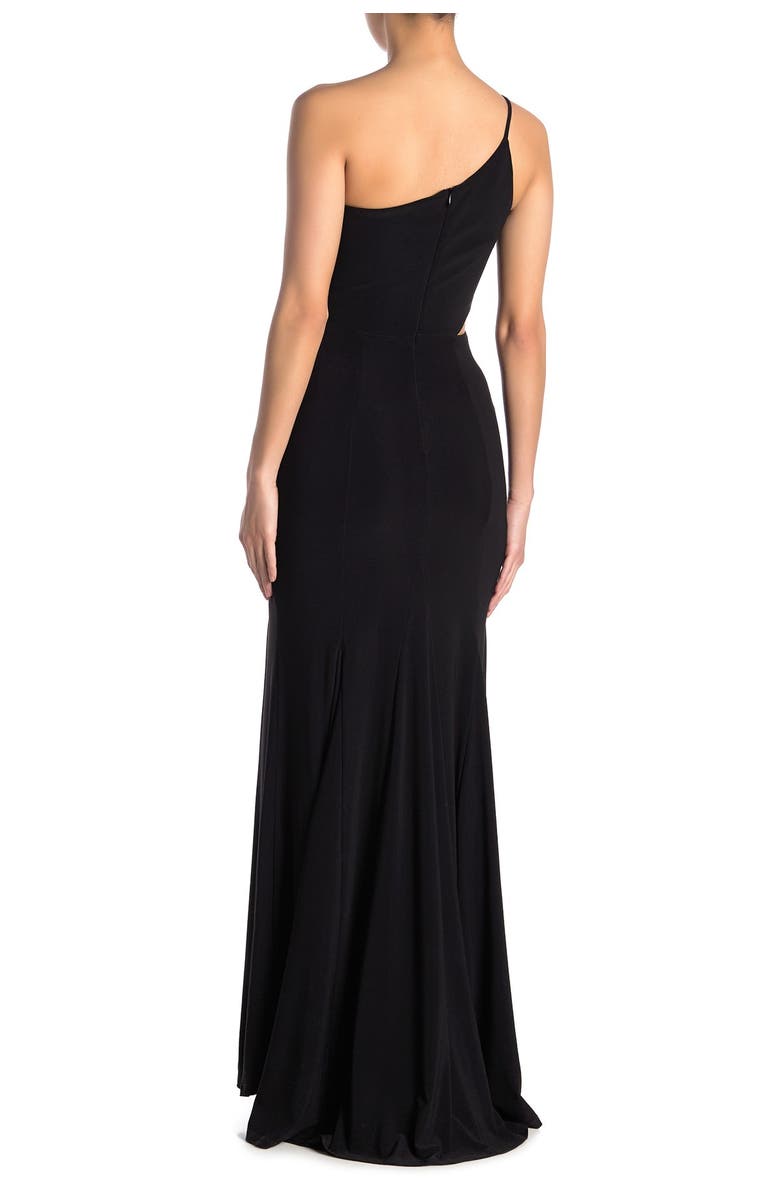 Jump Apparel One-Shoulder Side Cutout Gown, Alternate, color, 