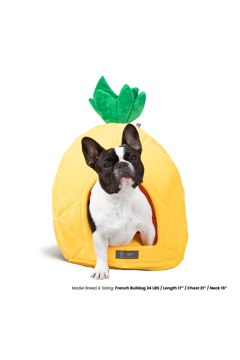 Fun Collection Dog and Cat Bed - Pineapple Prive, Alternate, color, Yellow