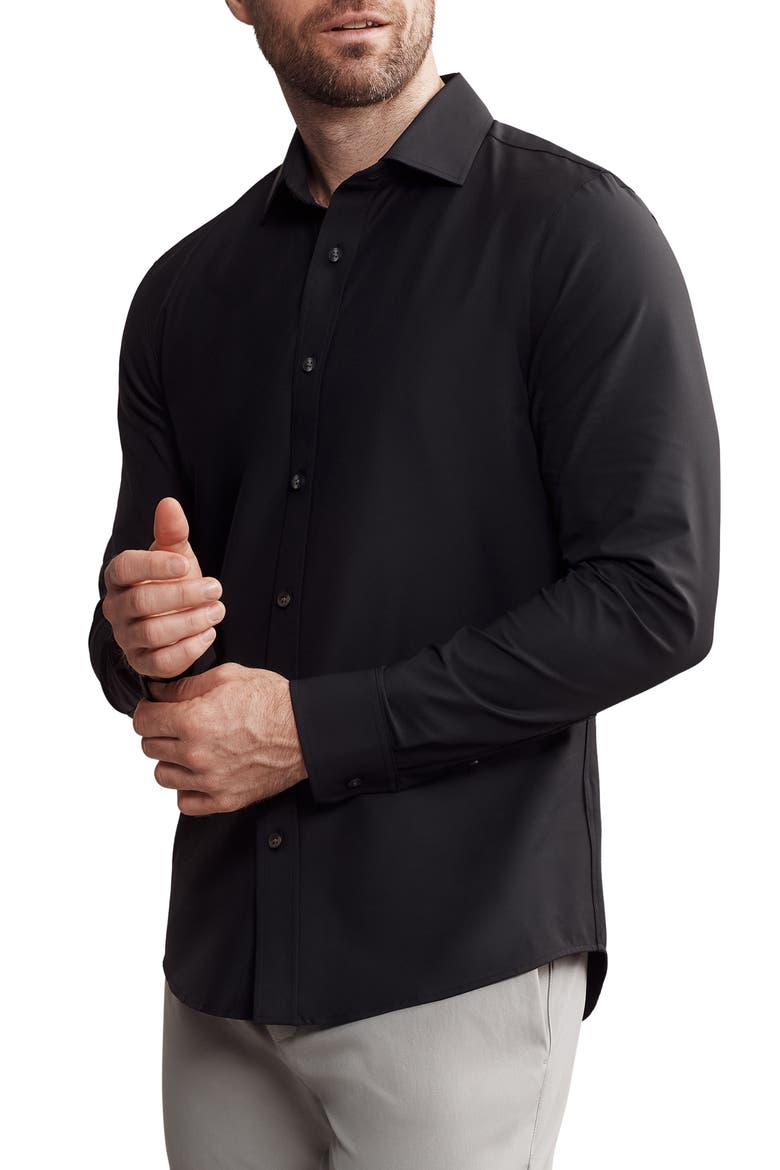 State of Mind Slim Fit Button-Up Shirt, Main, color, BLACK