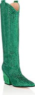 PHILIPP PLEIN Cowboy Boots Mid Heels High Crystal Women