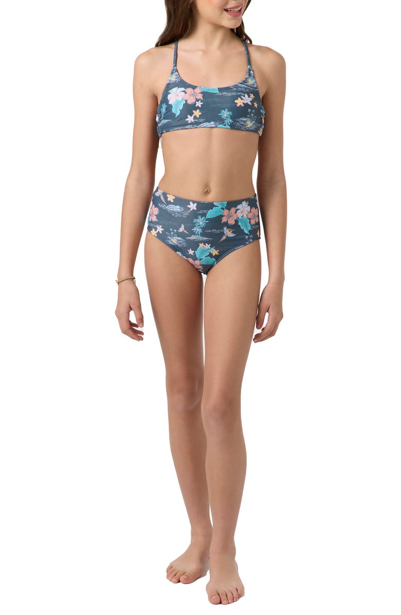 O'Neill Kids' Floral Strappy Two-Piece Swimsuit, Alternate, color,