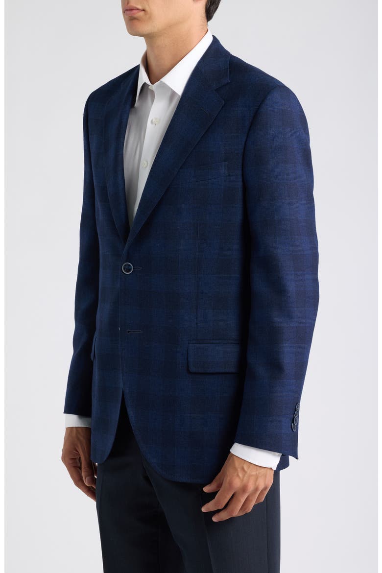 Flynn Classic Fit Blue Windowpane Check Wool Sport Coat, Alternate, color, BLUE