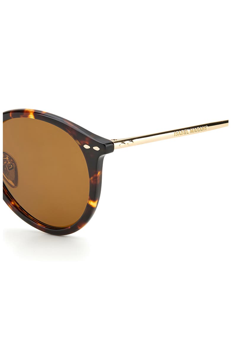 52mm Round Sunglasses, Alternate, color, HAVANA GOLD/ BROWN