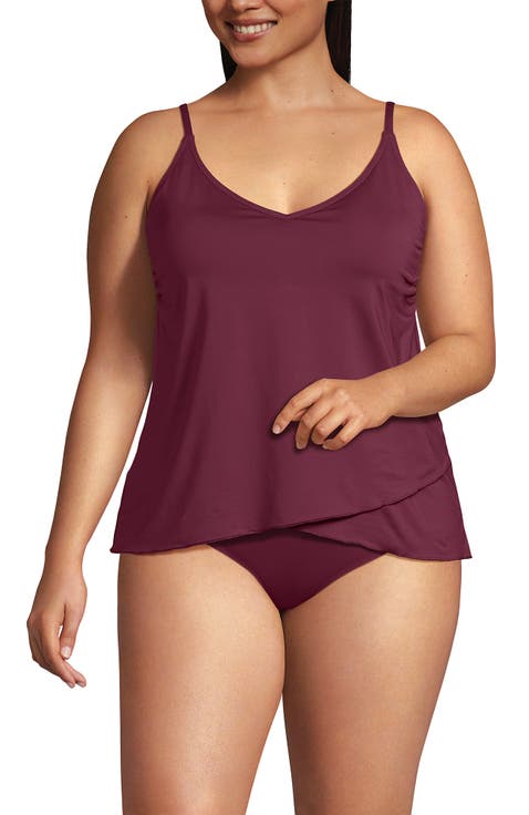 Plus Size Tulip Hem Tankini Top