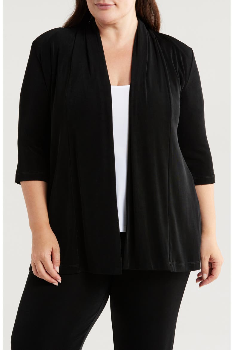 Classic Knit Open Front Jacket, Main, color, BLACK