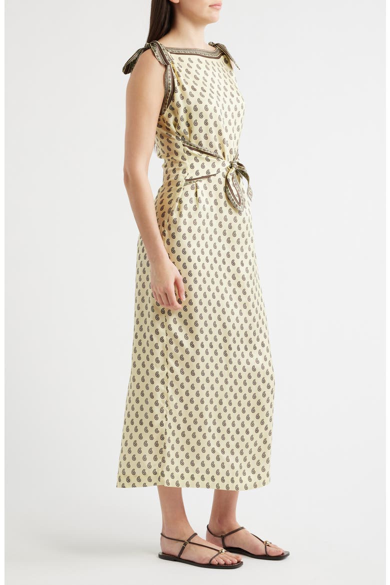 Amorette Taormina Paisley Silk Twill Column Dress, Alternate, color, SUNLIGHT TAORMINA PAISLEY
