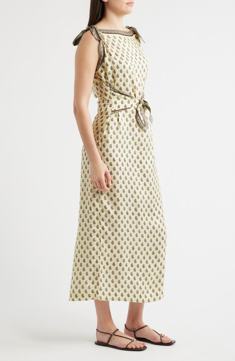 DÔEN Amorette Taormina Paisley Silk Twill Column Dress, Alternate, color, Sunlight Taormina Paisley