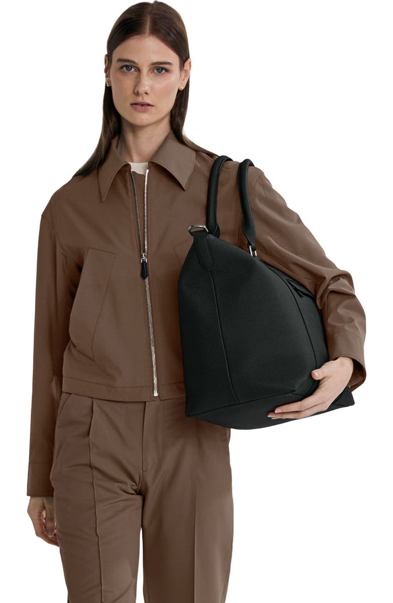 MAISON de SABRÉ Large Leather Weekender Bag, Alternate, color, Black Caviar