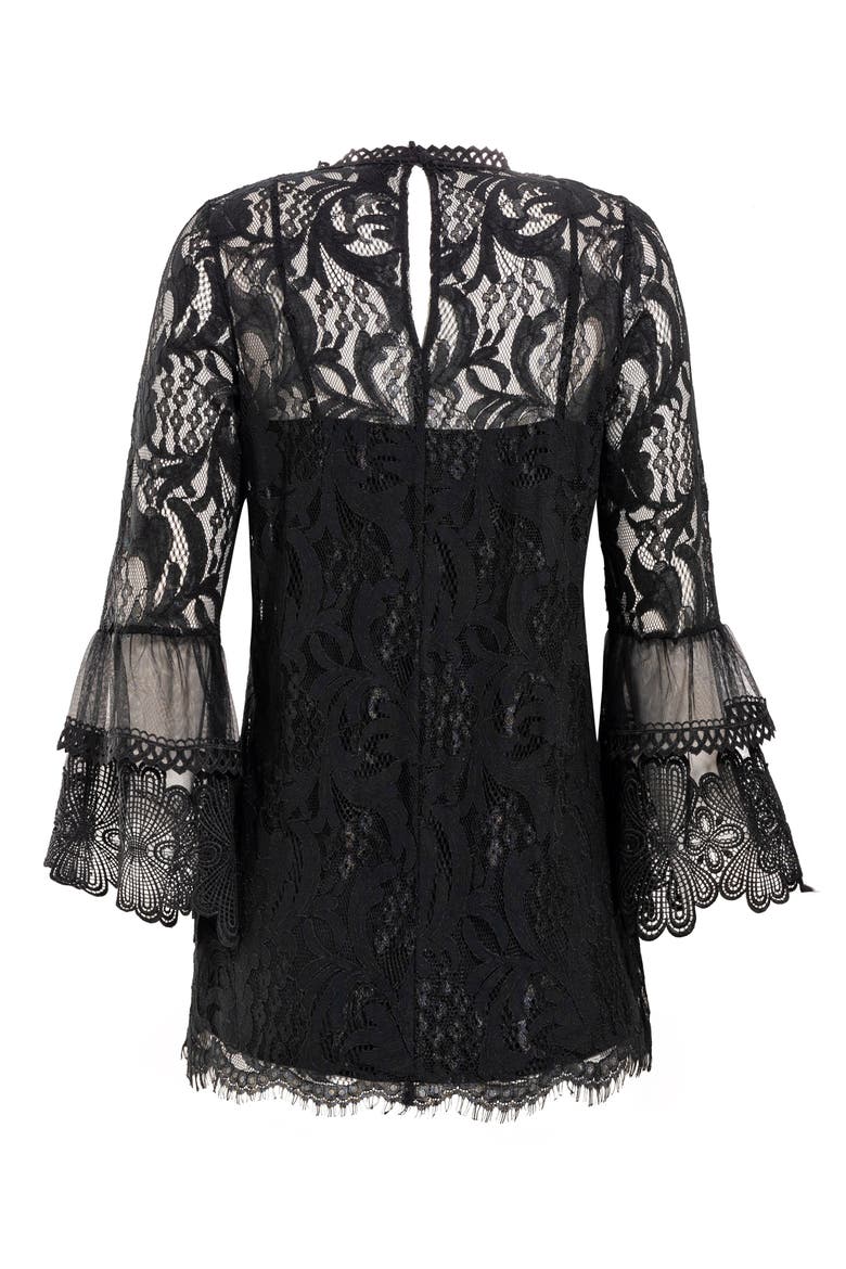 Beauty Allover Lace Cotton Blend Blouse, Alternate, color, BLACK