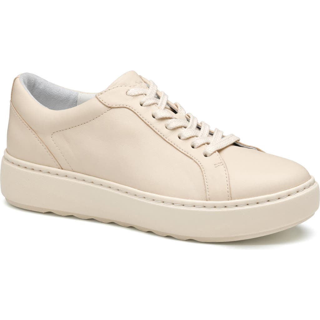 Johnston & Murphy Cammie Low Top Sneaker In Bone Nappa Leather