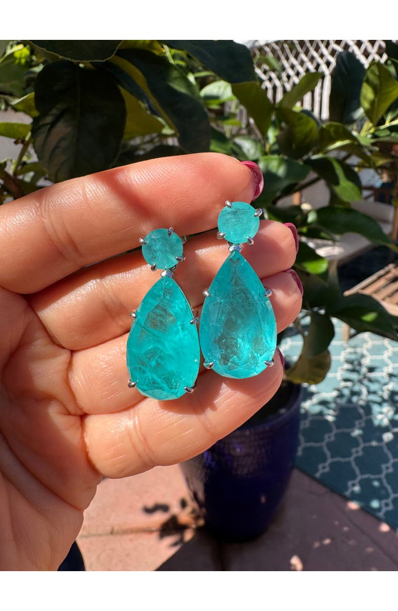 Gemma Azzurro Paraiba stone pear earrings, Alternate, color, Aqua
