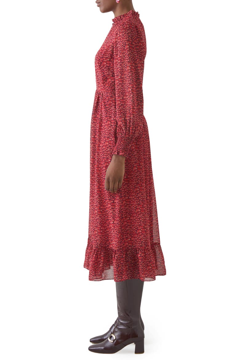 Suzette Floral Print Long Sleeve Maxi Dress, Alternate, color, RED