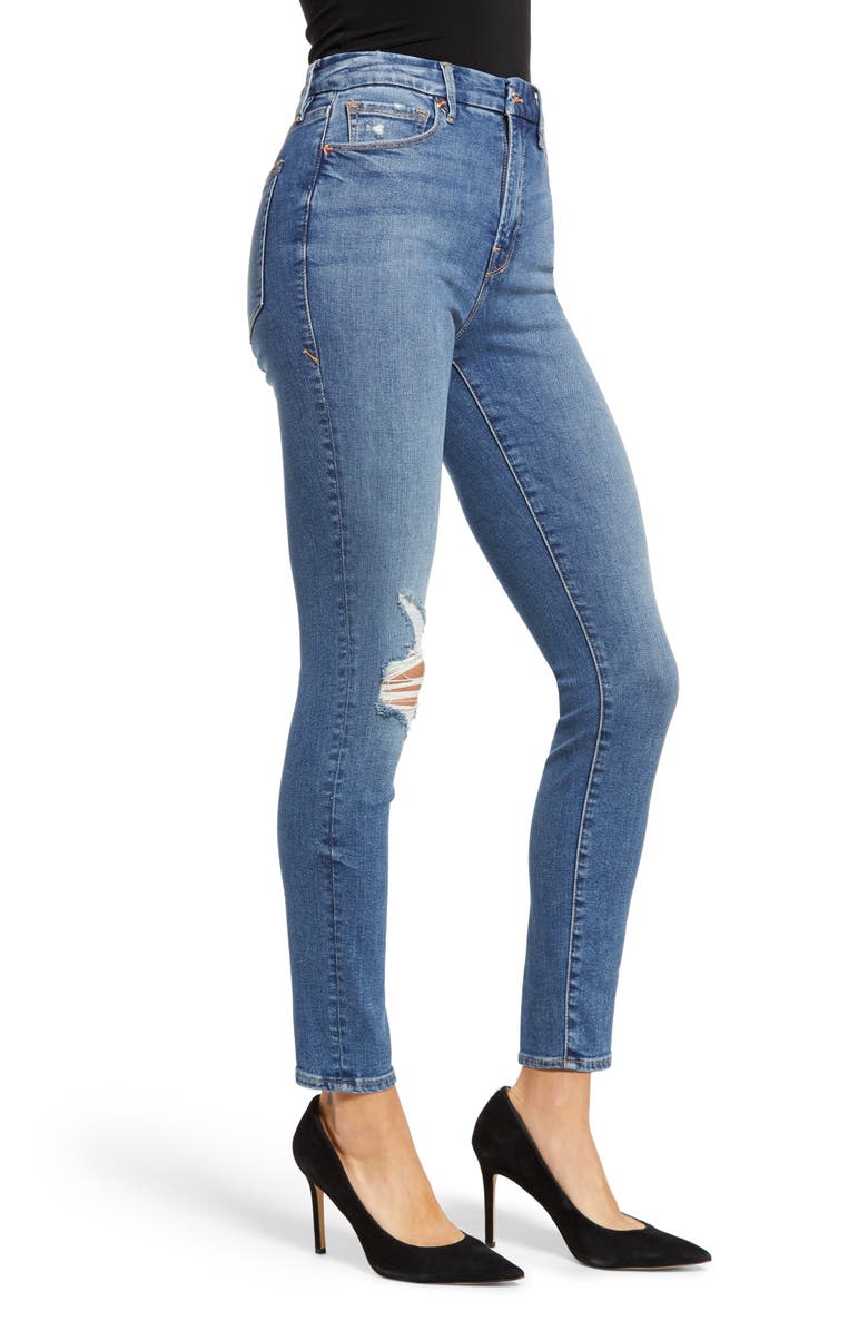 Good American Good Waist High Waist Ankle Skinny Jeans, Alternate, color, 