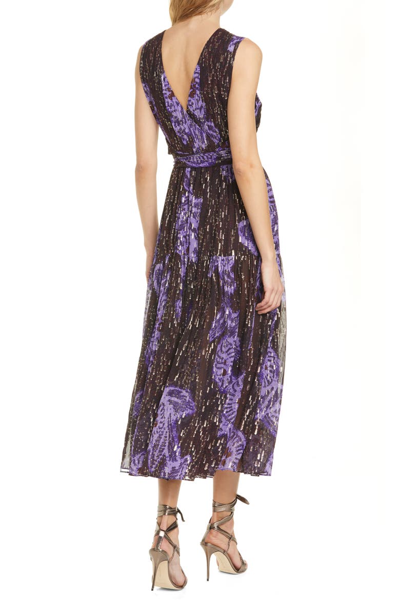 Adora Silk Blend Midi Dress, Alternate, color, VIOLET