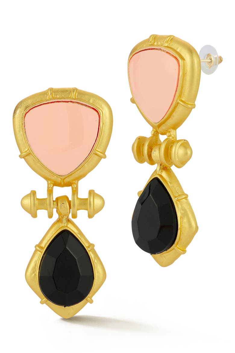 Enamel Geometric Drop Earrings, Main, color, GOLD