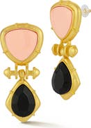 CHLOE AND MADISON Enamel Geometric Drop Earrings
