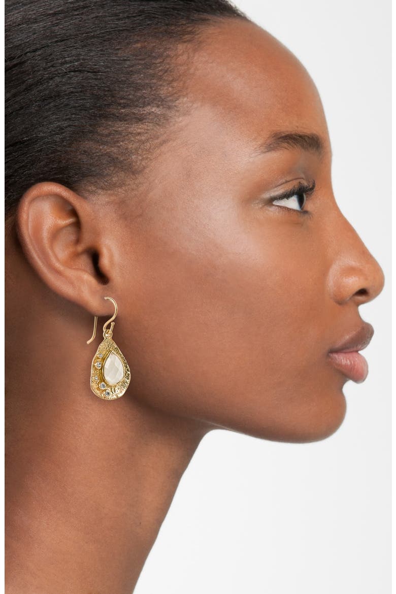 'Maggie' Teardrop Earrings, Alternate, color, GOLD/ CRYSTAL