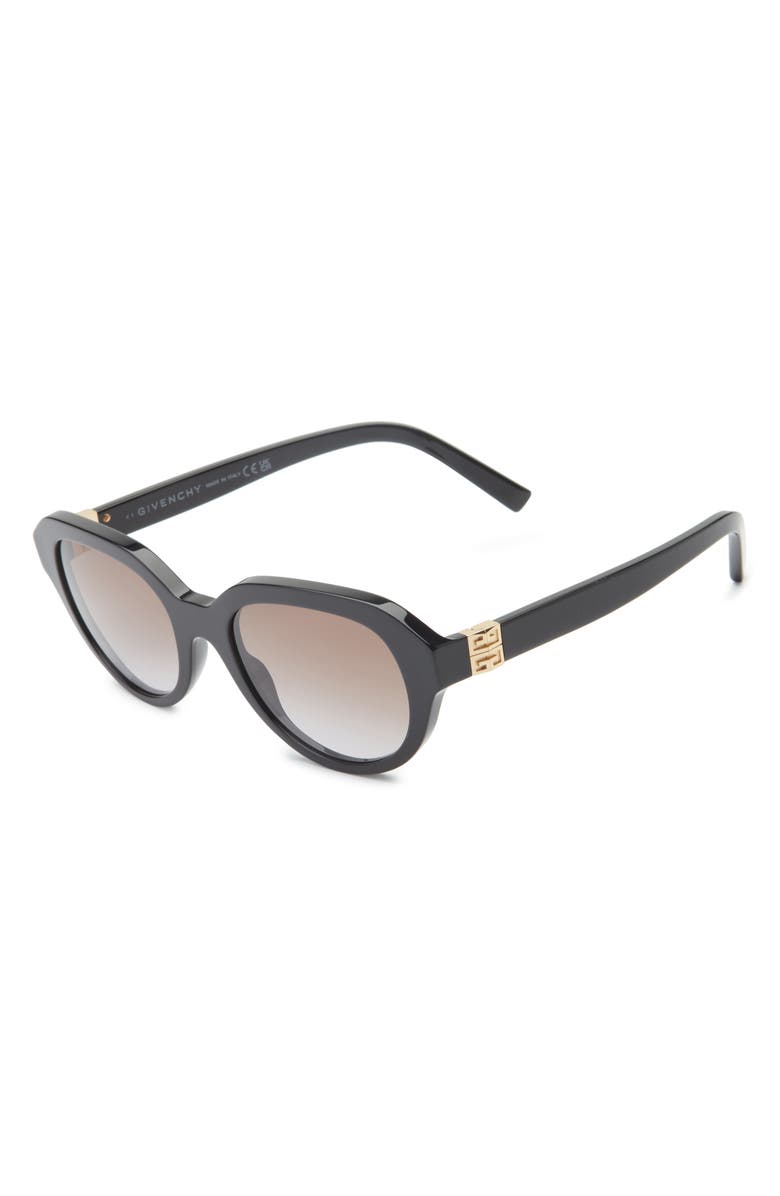 Givenchy 4G Gradient Round Sunglasses, Alternate, color, Shiny Black / Gradient Brown