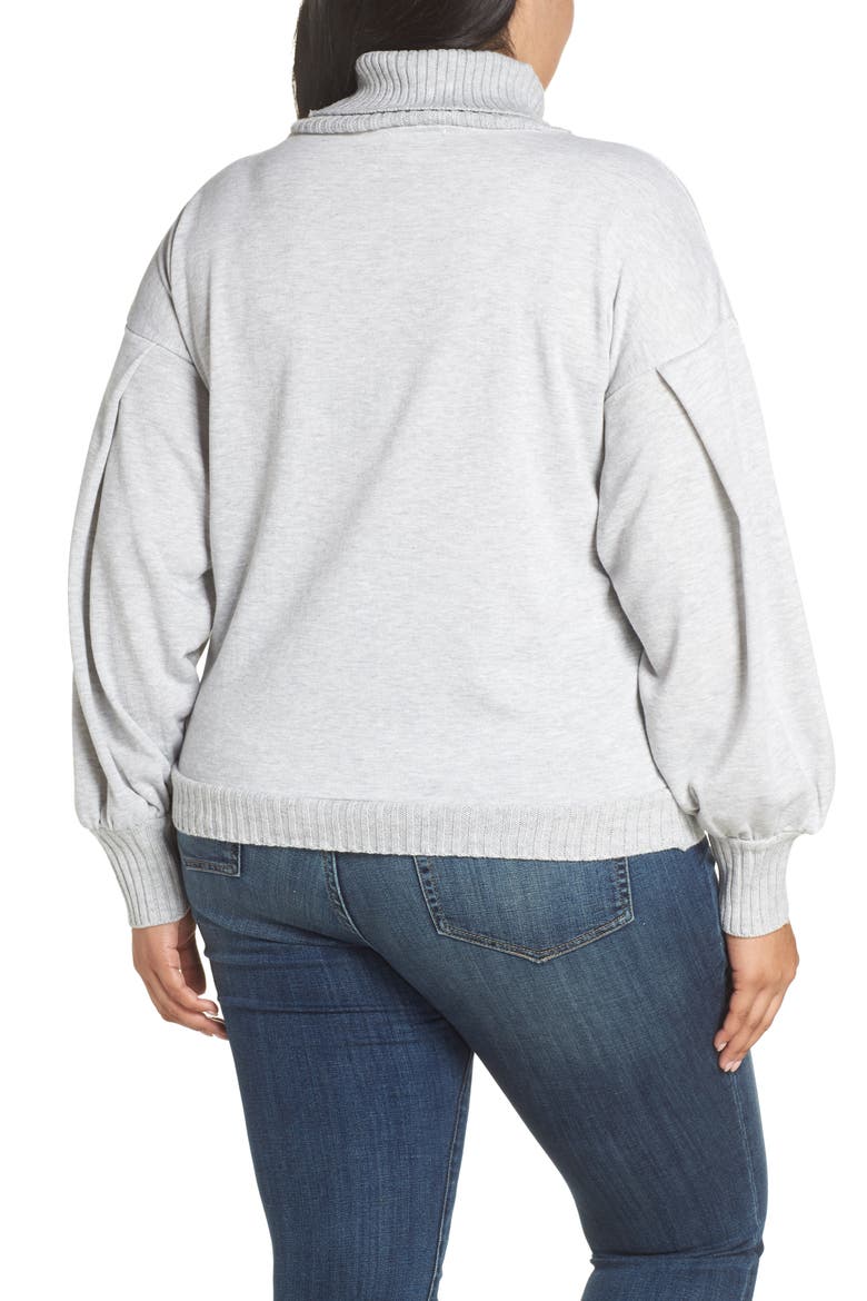 Rib Trim Sweatshirt, Alternate, color, GREY PEARL HEATHER