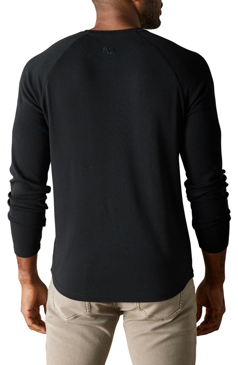 The Normal Brand Puremeso Two Button Henley, Alternate, color, Black