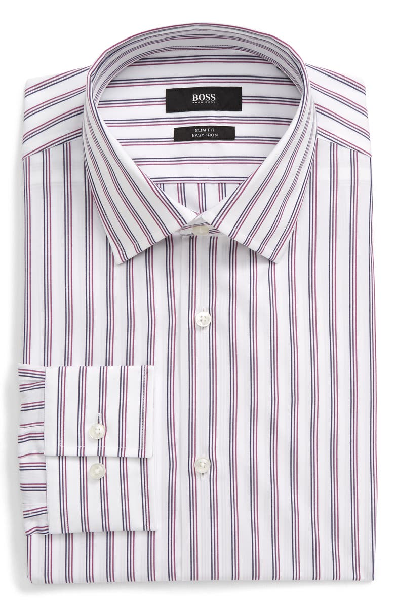 BOSS Slim Fit Stripe Dress Shirt, Alternate, color, 