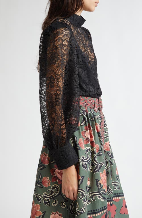 FARM RIO FARM RIO LONG SLEEVE LACE SHIRT