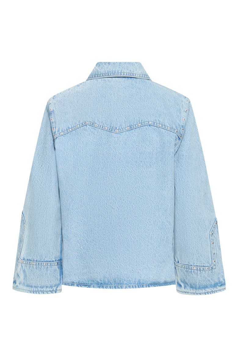 Studded Denim Jacket, Alternate, color, LIGHT BLUE BLEACHED