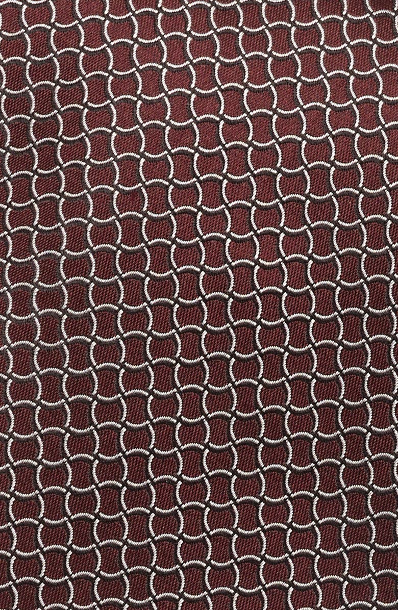 ZEGNA TIES Tile Silk Tie, Alternate, color, Dark Red Fan