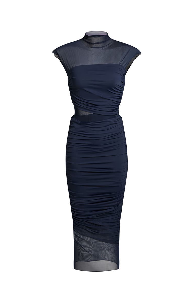 SER.O.YA Tabitha Mesh Ruched Midi Dress, Alternate, color,