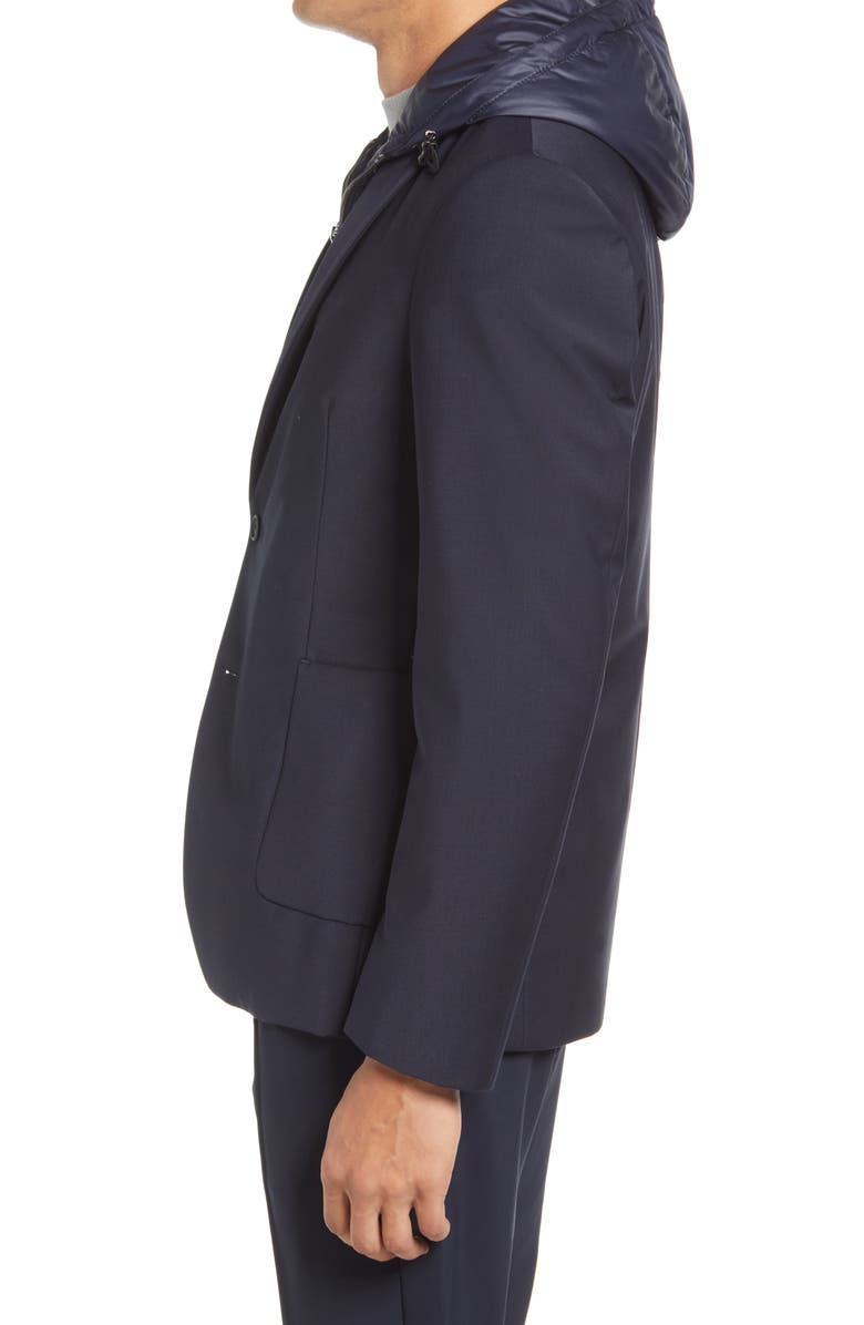 BOSS Hanry Wool Blend Blazer with Hooded Bib, Alternate, color,