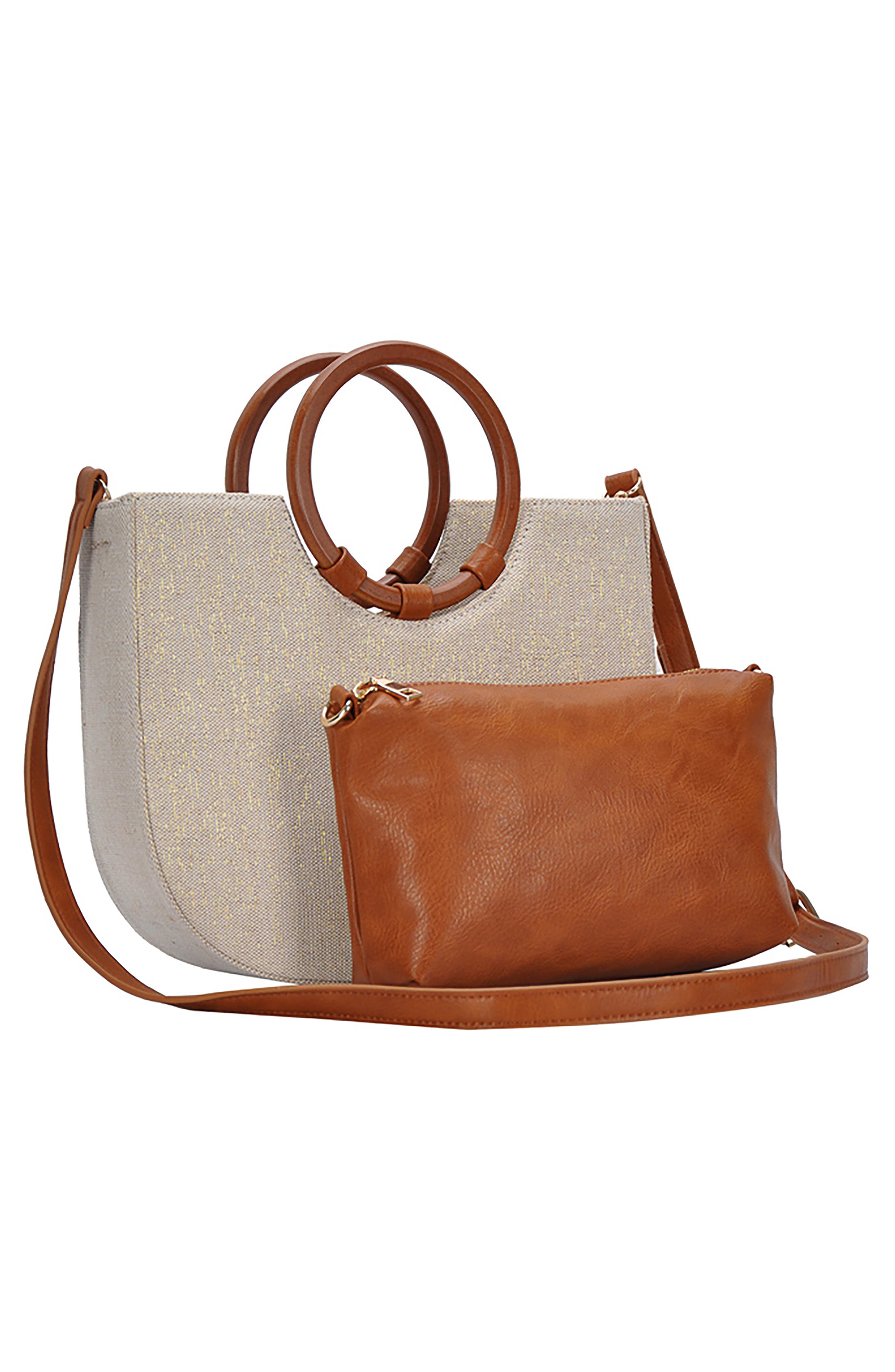 Antik Kraft Wood Handle Canvas Tote, Alternate, color, 