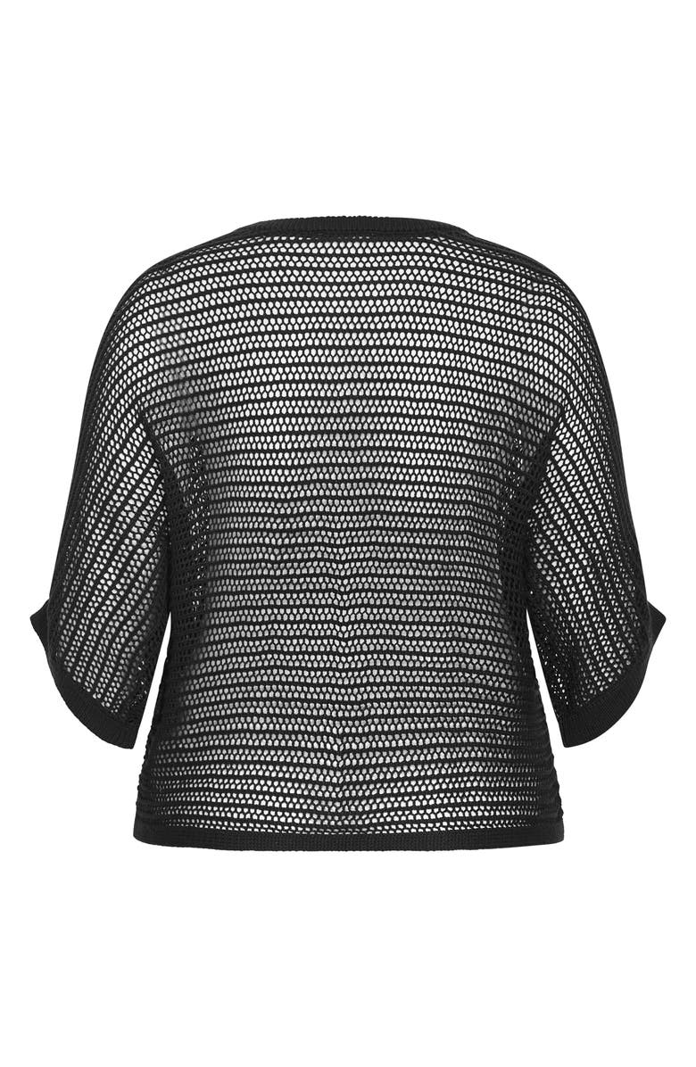 City Chic Resort Sheer Open Knit Top, Alternate, color, 