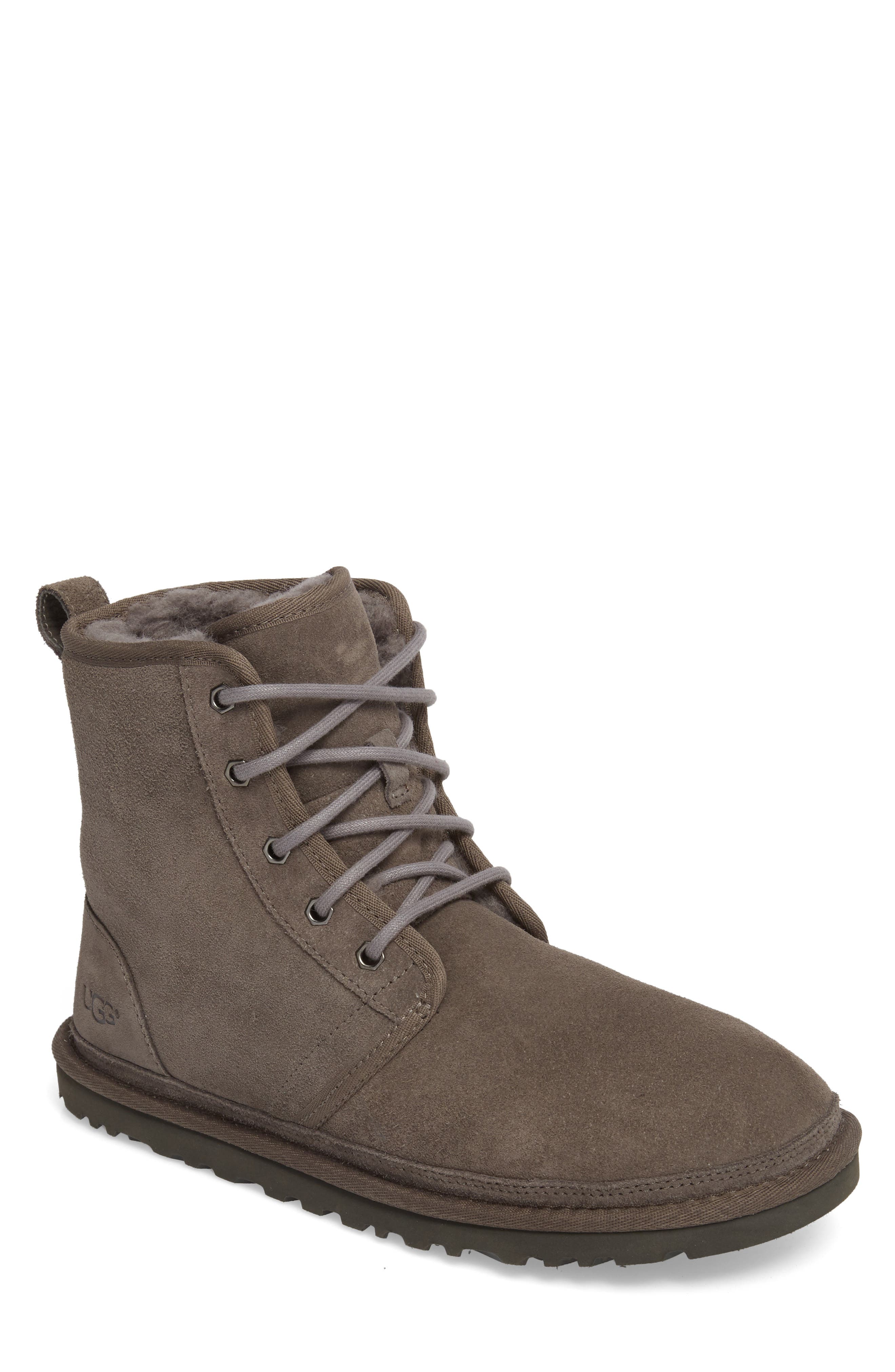 Harkley Lace-Up Boot, Main, color, CHARCOAL SUEDE