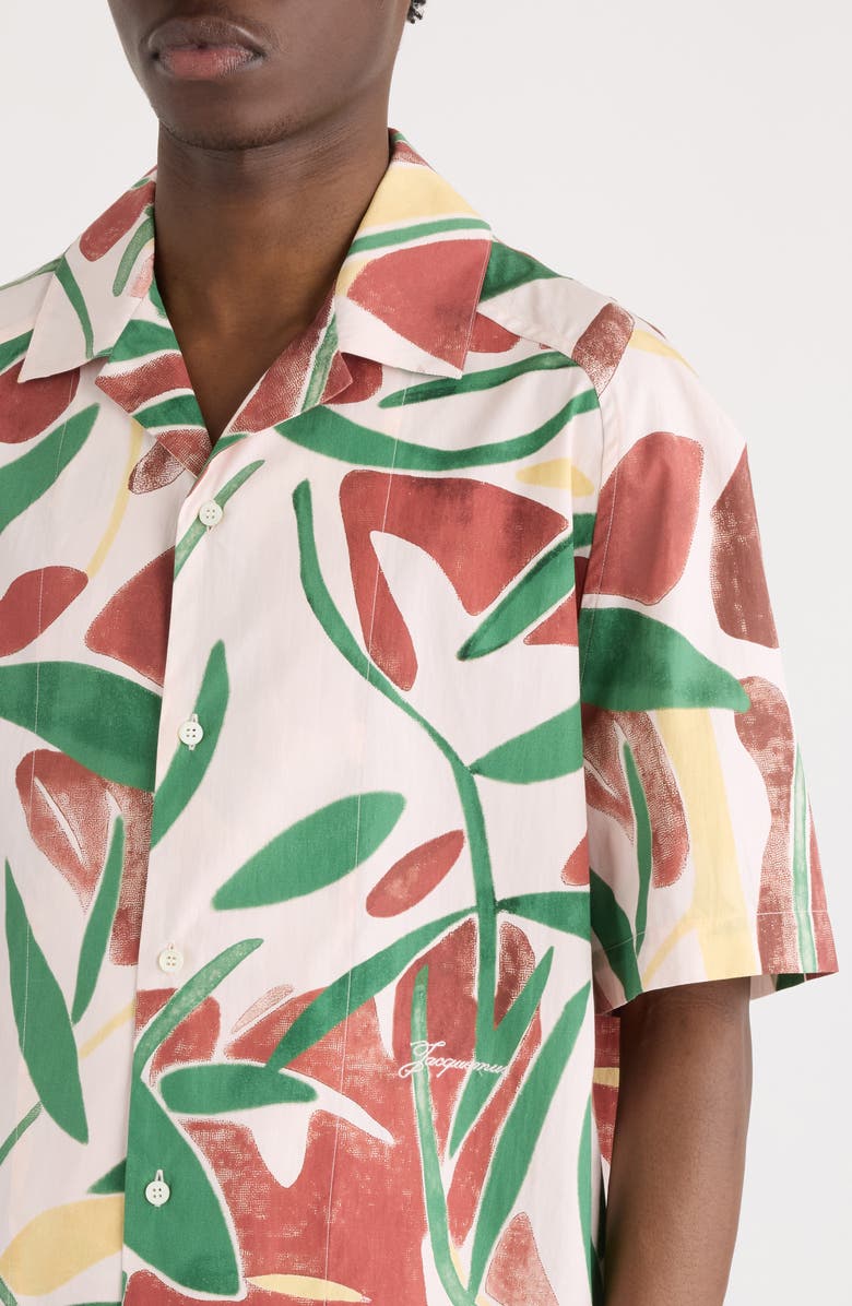 Jacquemus La Chemise Fonccio Abstarct Floral Camp Shirt, Alternate, color, Print Abstract Vegetal Pi