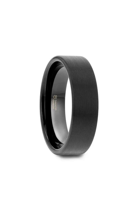 San Antonio Flat Tungsten Carbide Band With Brushed Finish