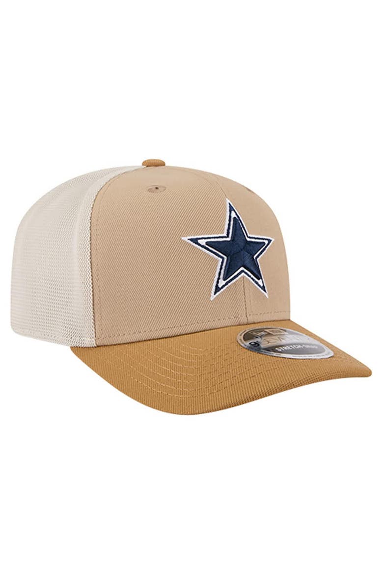 Men's New Era  Light Beige Dallas Cowboys Two-Tone Trucker 9SEVENTY Adjustable Hat, Alternate, color, Light Beige