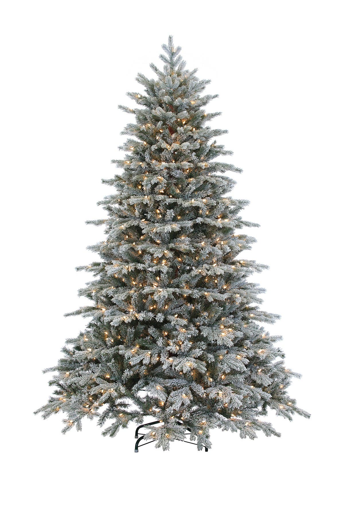GERSON COMPANY 7.5ft. Flocked Natural Cut Vermont Spruce with 900 Clear ...