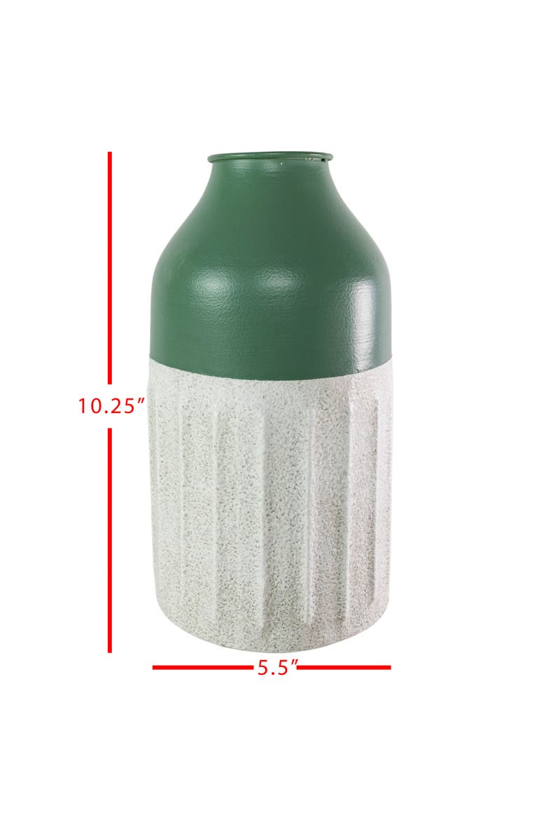 Dipped Sandy Vase Green Metal, Alternate, color, Green
