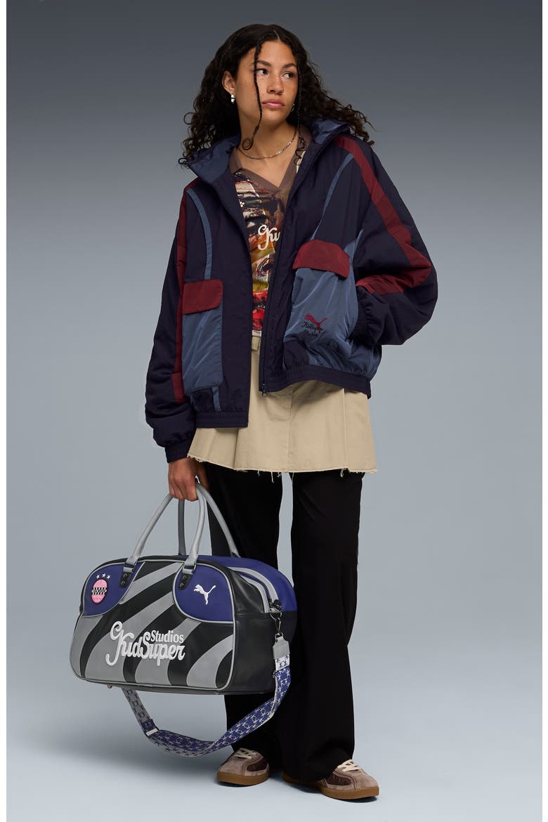 x KidSuper Hooded Nylon Windbreaker, Alternate, color, NEW NAVY
